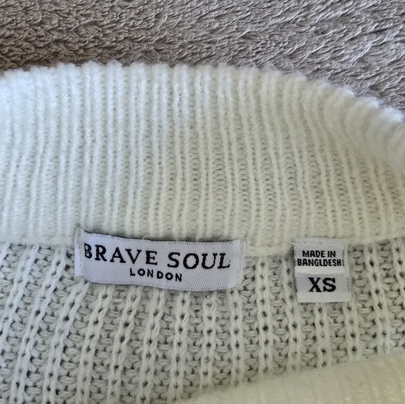 Brave Soul London mock-neck knit cropped lightweight sweater size XS - Picture 10 of 11